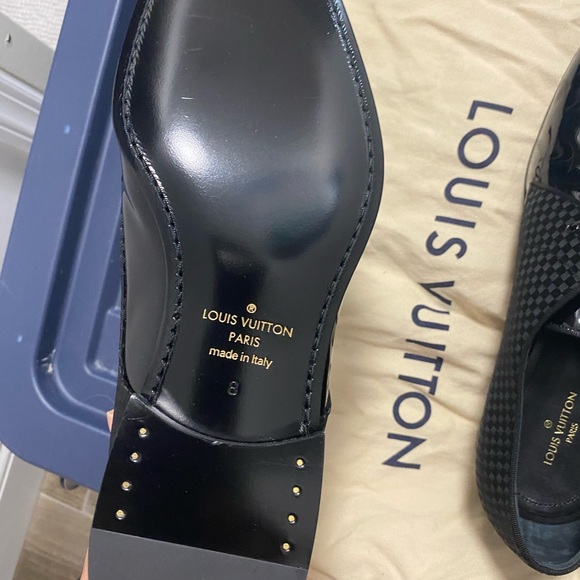 LV monogram black dress shoes